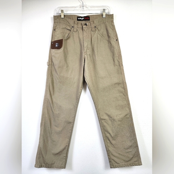 Wrangler Riggs Workwear Men's Khaki Carpenter Pants Straight Leg, sz 30x30 - Picture 2 of 16